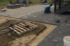 Paver patio with fire pit (before)