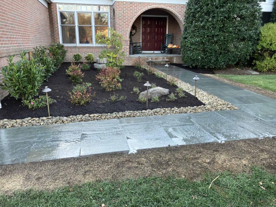 New Bluestone Sidewalk & Garden