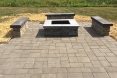 Paver patio with fire pit (after)