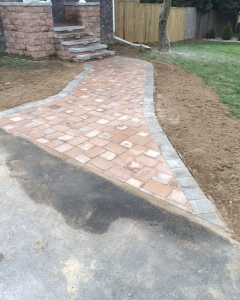 Paver walkway and landing